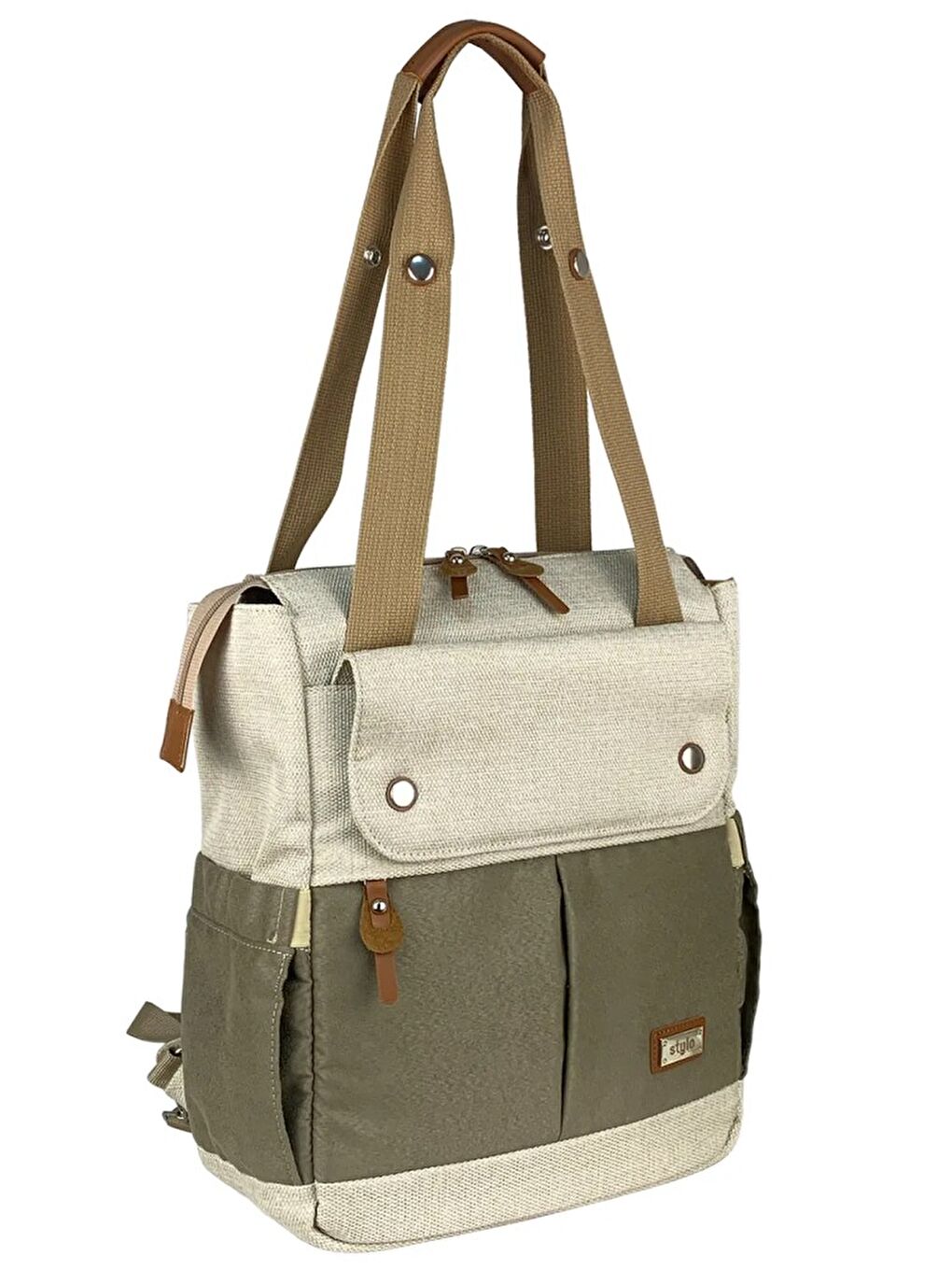 Platinum (2 In 1) Anne Bebek Bakım Sırt Ve Omuz Çantası - Bej Standart-7