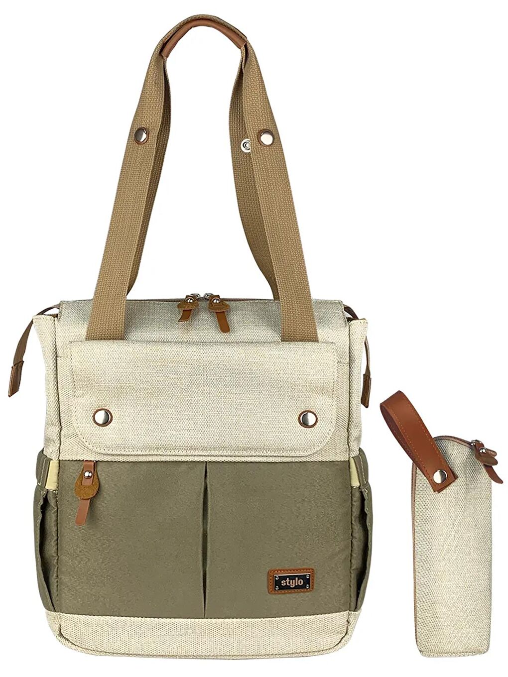 Platinum (2 In 1) Anne Bebek Bakım Sırt Ve Omuz Çantası - Bej Standart-8