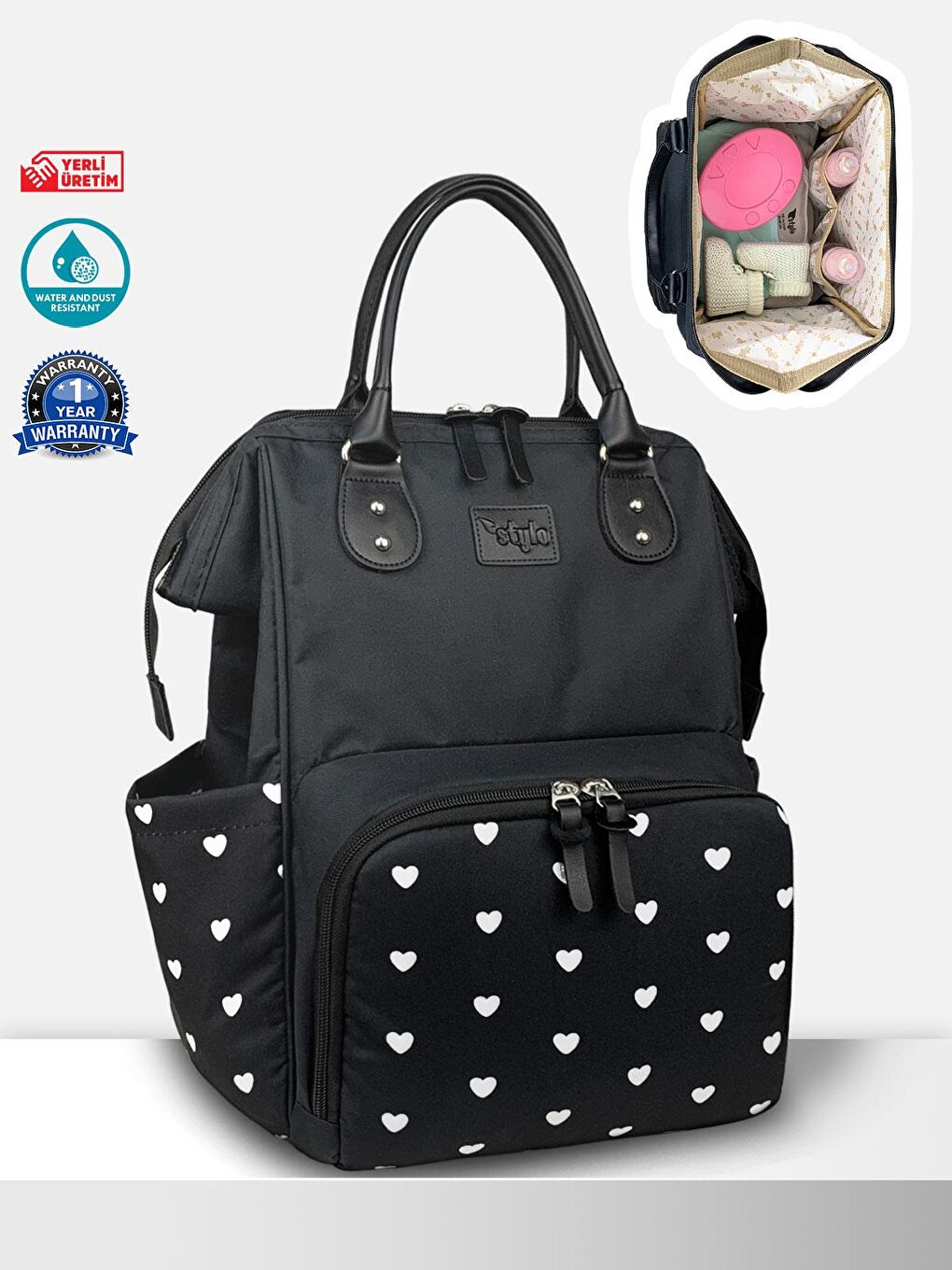Paris X Pro Anne Bebek Bakım Sırt Çantası - Siyah