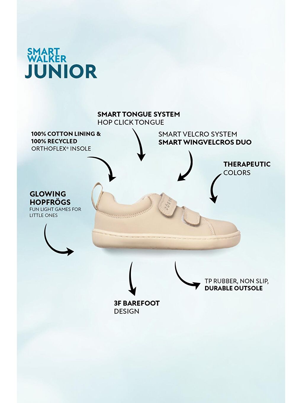 Smart Walker Junior Süper Mat Bej Barefoot Çocuk Ayakkabı-1