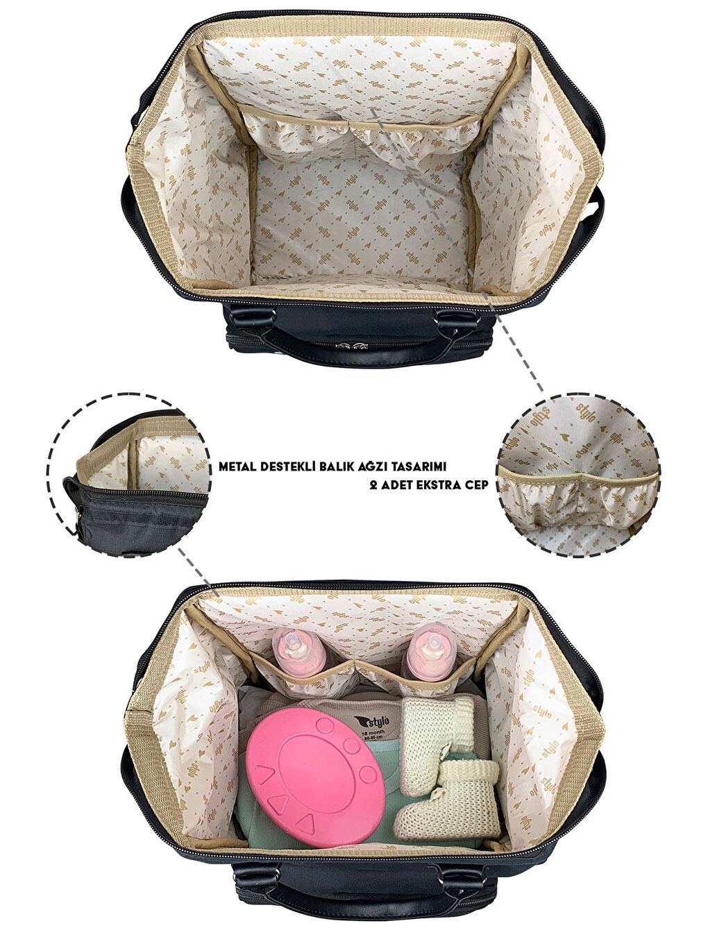 Paris X Pro Anne Bebek Bakım Sırt Çantası - Siyah-1