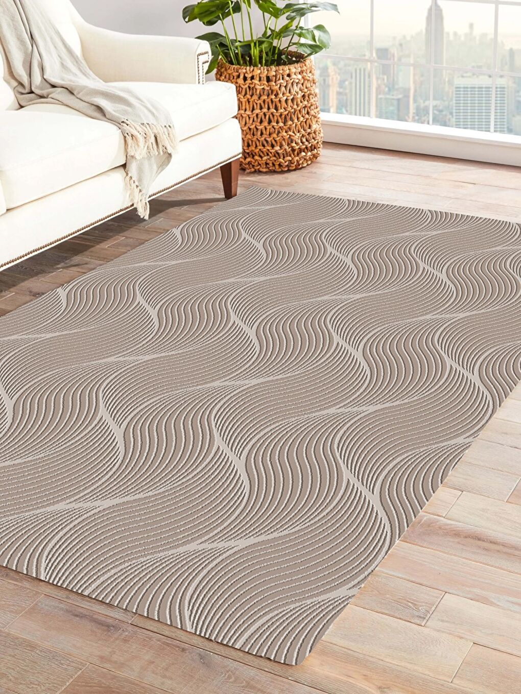 Rölyef Halı 120X180 Orla Bej BEJ