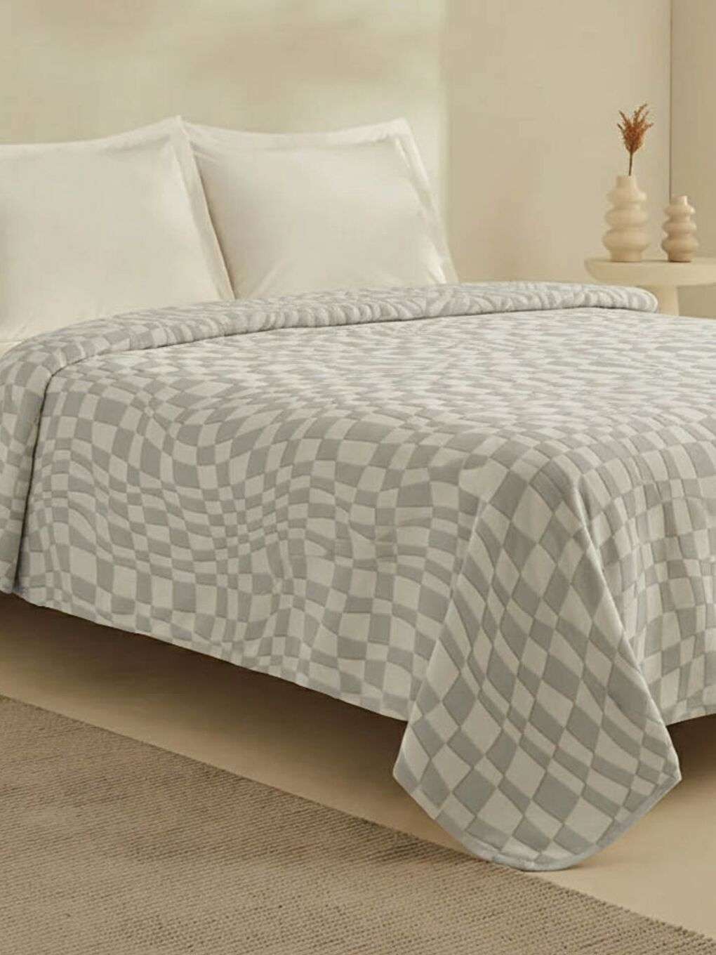 Wellsoft Square Battaniye 200x220 Bej - Uyku Bandı Hediyeli