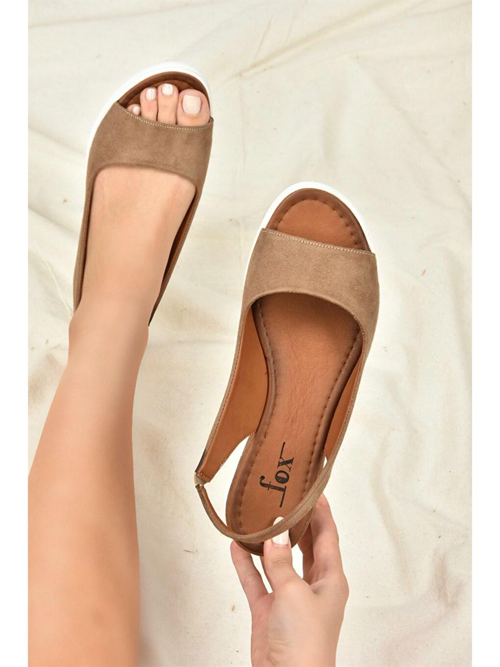 Kahverengi Süet Kadın Sandalet K674300602-1