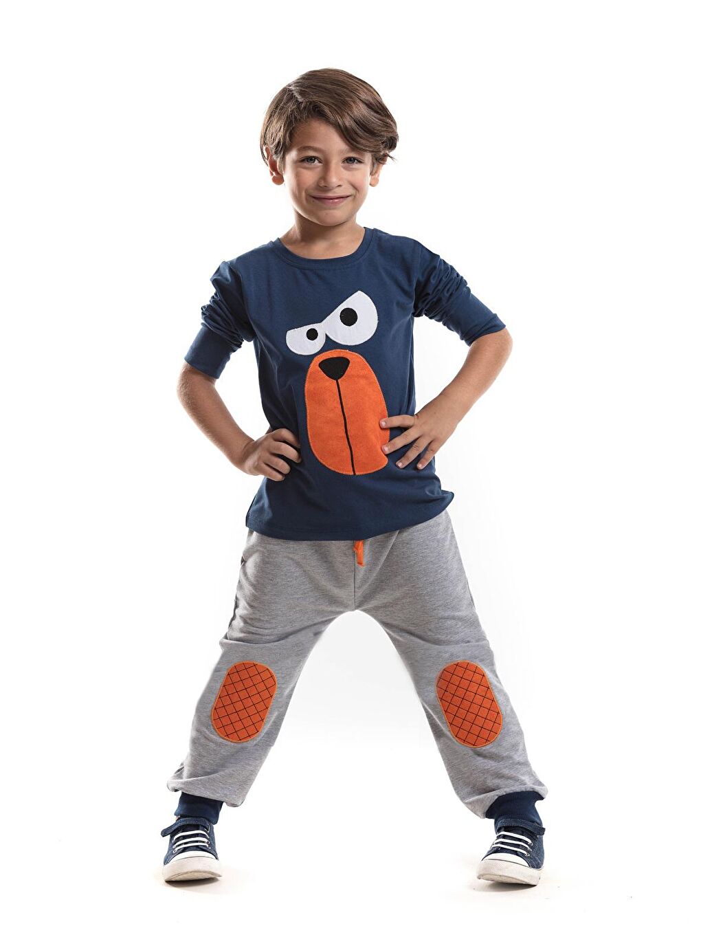 Denokids Karışık Ciddiyim Erkek Çocuk T-shirt Pantolon Takım