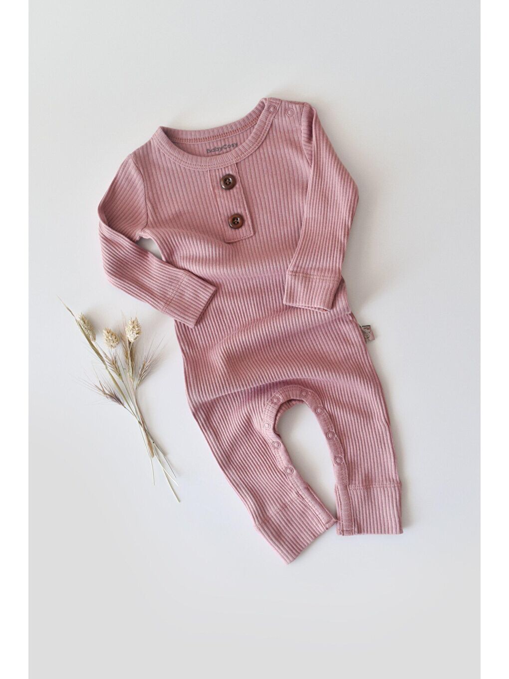 BabyCosy Organic Wear Pembe Modal Uzun Kollu Tulum - 1