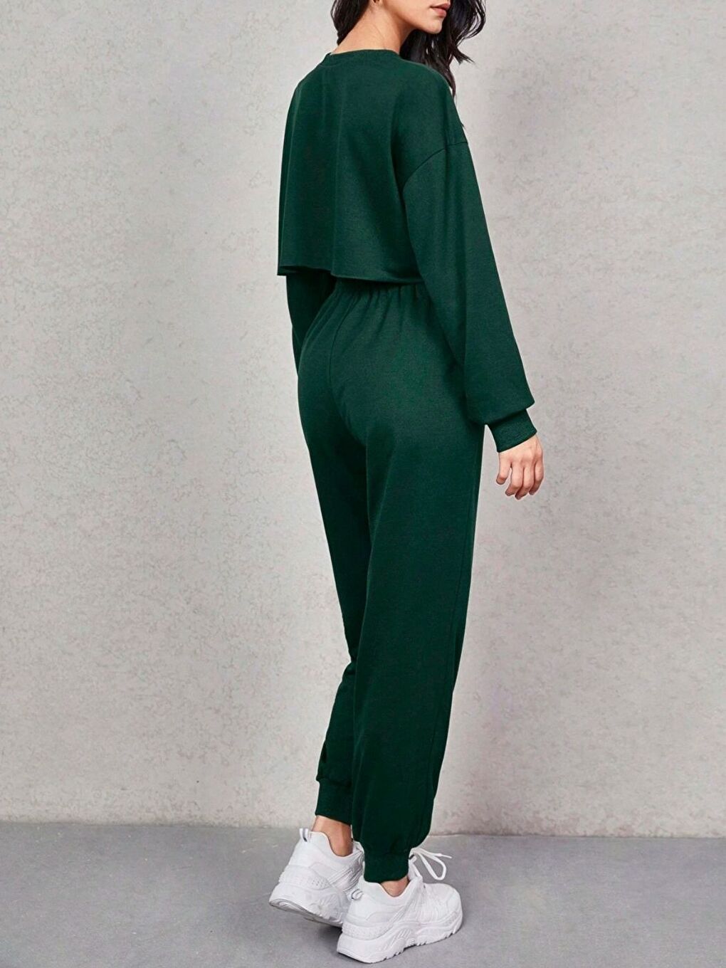 Kadın Nefi Yeşil Lastik Paçalı Eşofman Altı-1