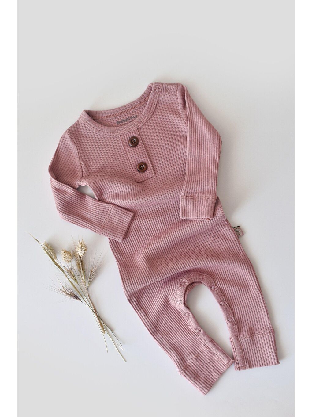 BabyCosy Organic Wear Pembe Modal Uzun Kollu Tulum - 4