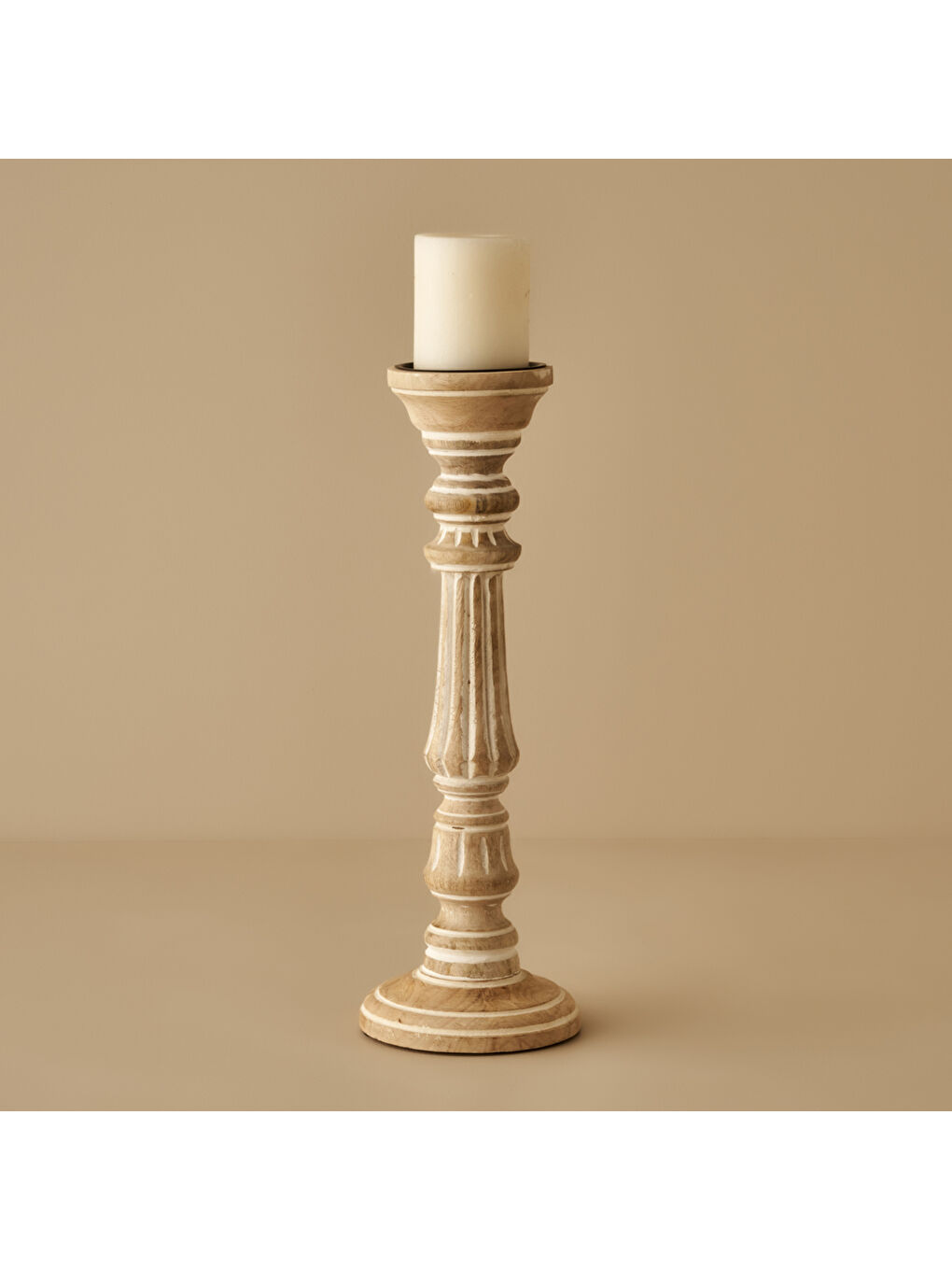 Bej Esta Şamdan Naturel (13,5x13,5x40 cm)-1