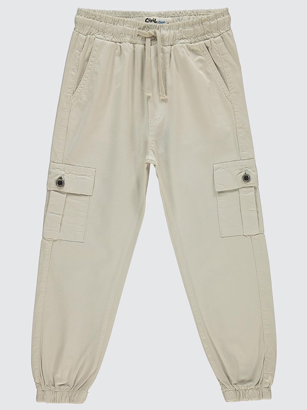 Boys Bel Paça Lastikli Kargo Cepli 10-13 Yaş Pantolon - Bej 10-11 Yaş