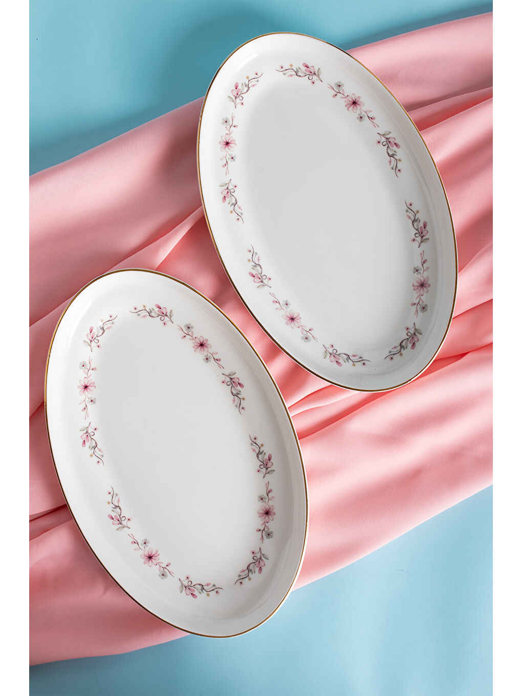 Beyaz 800487 Porselen Servis Tabağı 2li Sunumluk Kayık Tabak Sunum Seti Yemek Servis Sunum Tabağı-1