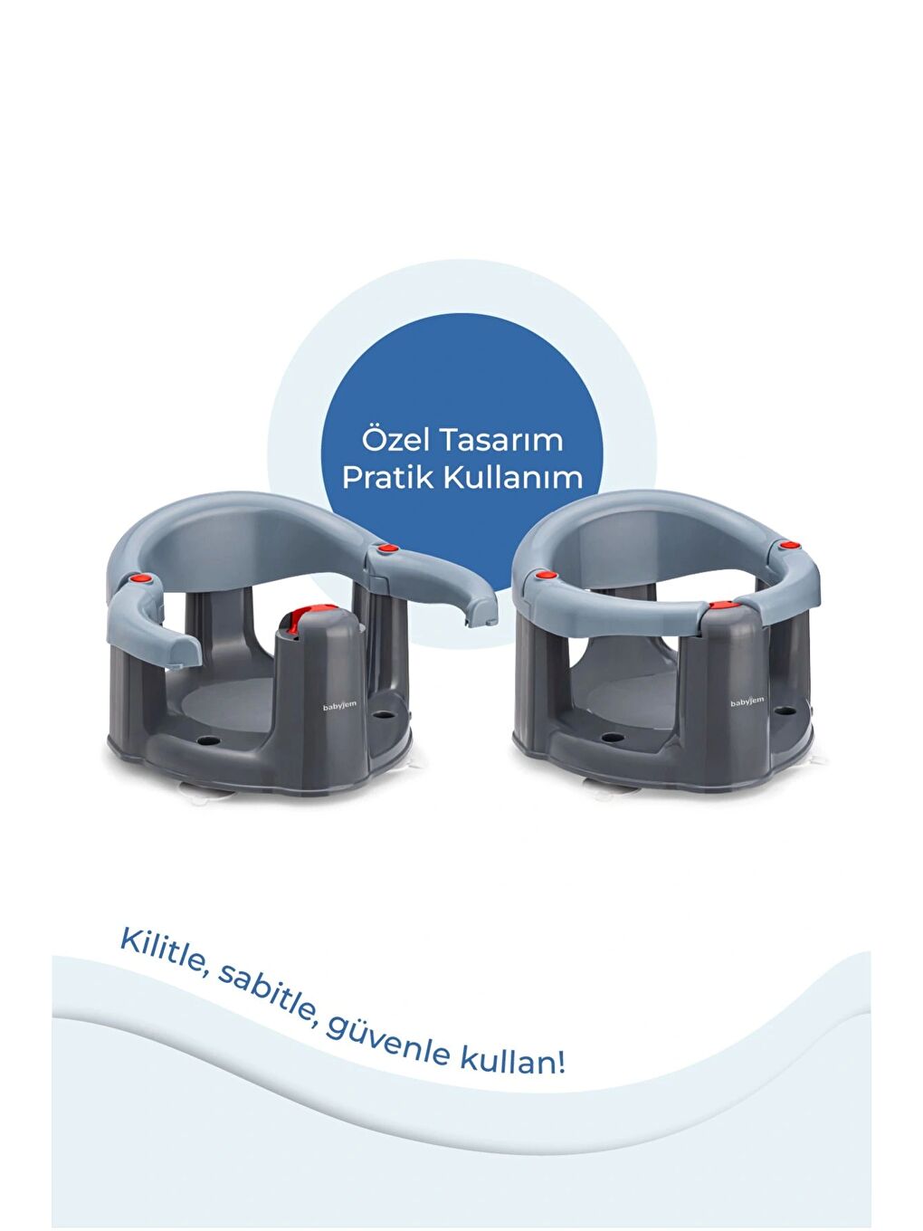 Önden Açılır Mama Sandalye Oturağı Ve Minderi - 2'Li Set Gri-4