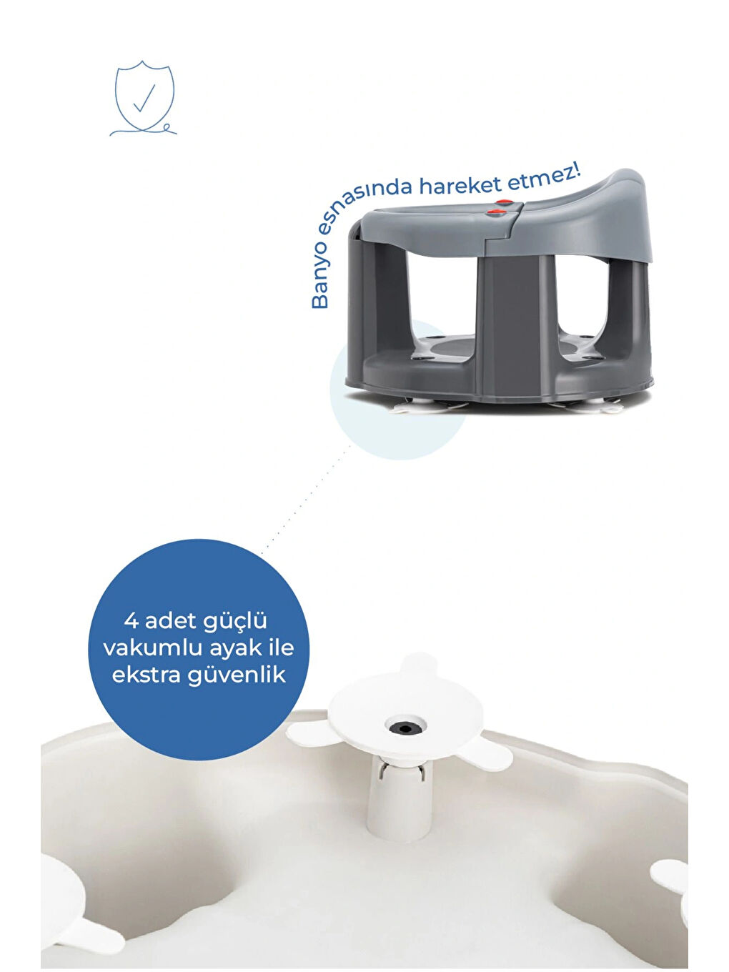 Önden Açılır Mama Sandalye Oturağı Ve Minderi - 2'Li Set Gri-5