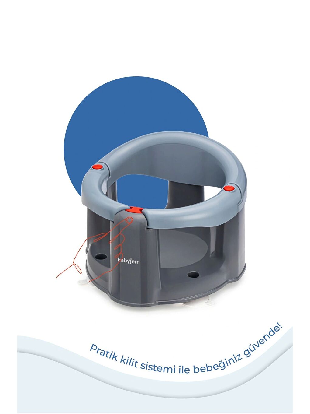 Önden Açılır Mama Sandalye Oturağı Ve Minderi - 2'Li Set Gri-6