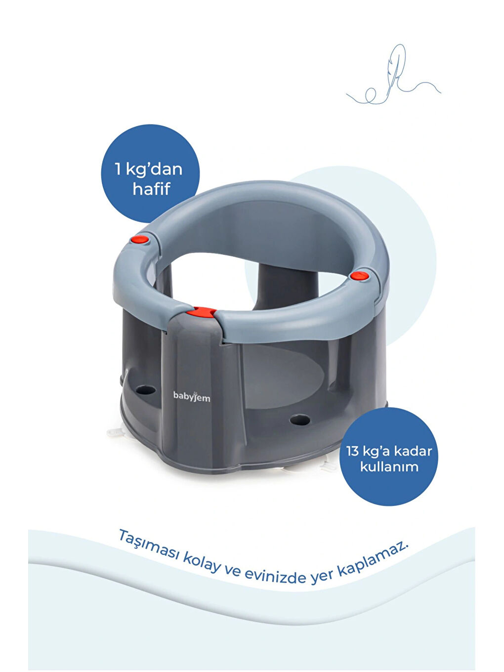 Önden Açılır Mama Sandalye Oturağı Ve Minderi - 2'Li Set Gri-7
