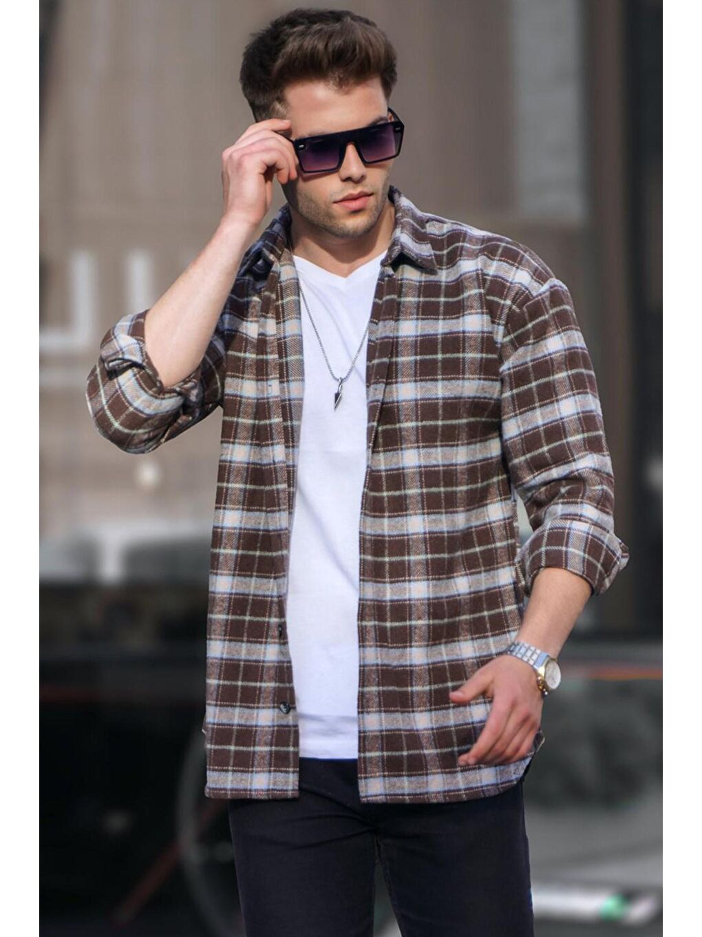 Kahverengi Regular Fit Oduncu Gömlek 5554