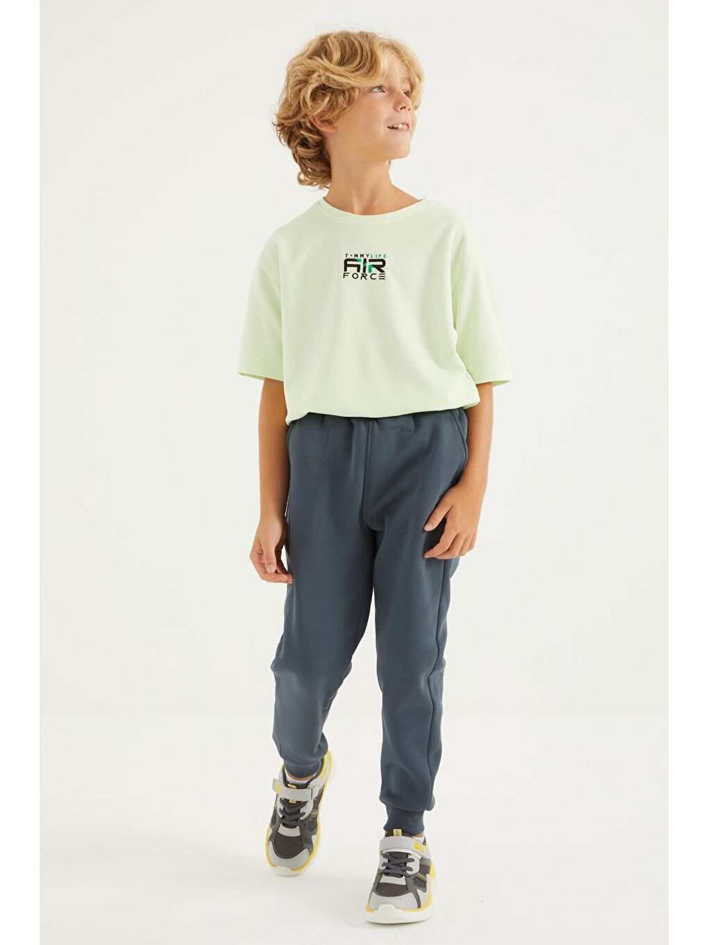 Orman Yeşili Basic Cepli Jogger Standart Kalıp Erkek Çocuk Eşofman Alt - 11046