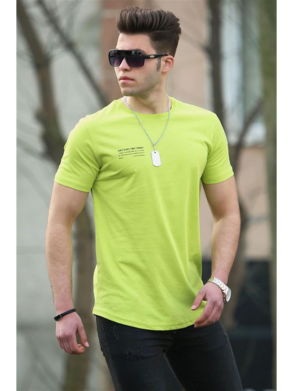 Yeşil Basic Erkek Tişört 4511