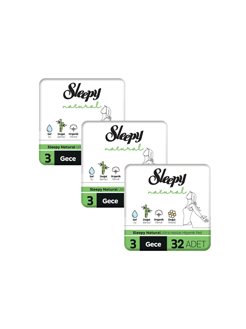 Natural Ultra Hassas Hijyenik Ped Mega Fırsat Paketi Gece 96 Adet-1