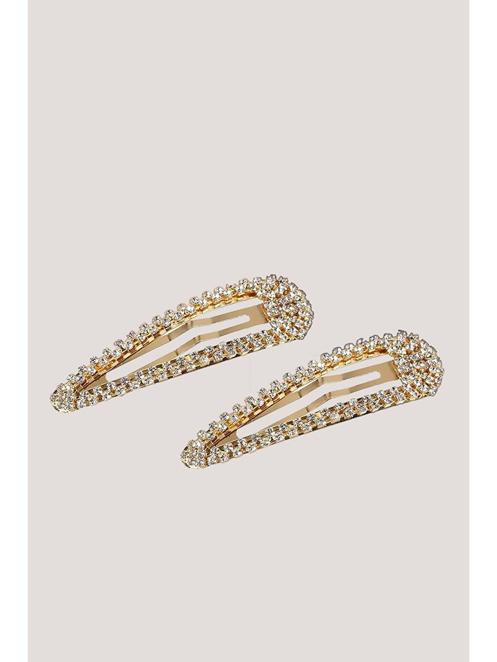 Sarı Altın Rhinestone Taşlı Çıtçıt Saç Tokası seti 2'li Paket-2