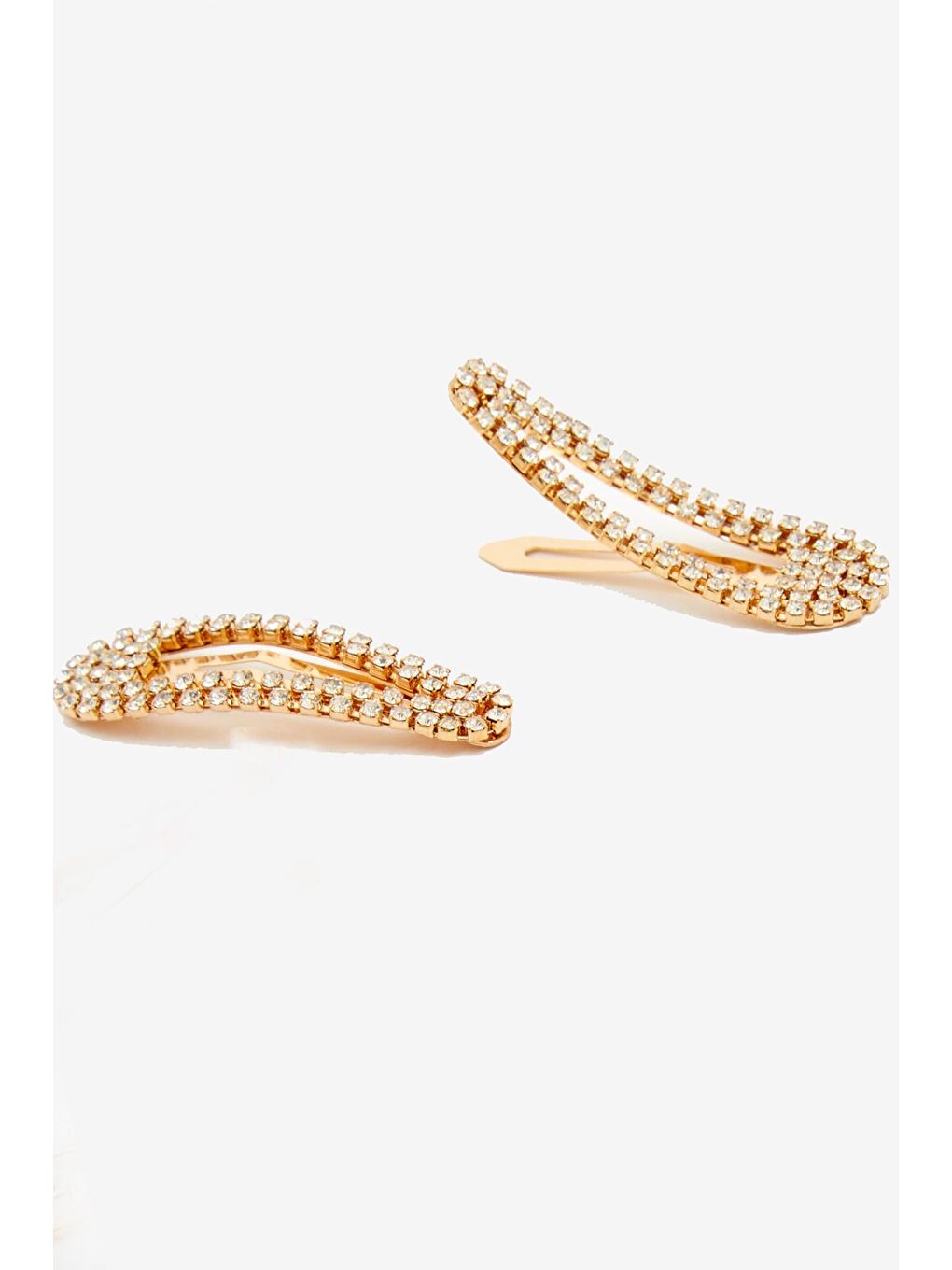 Sarı Altın Rhinestone Taşlı Çıtçıt Saç Tokası seti 2'li Paket-4