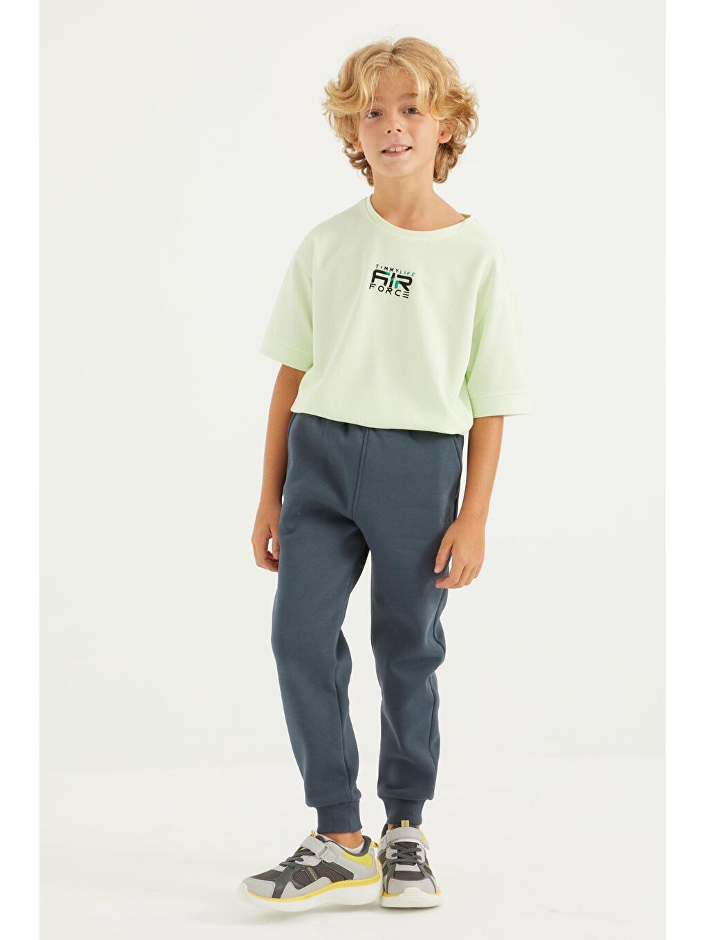 Orman Yeşili Basic Cepli Jogger Standart Kalıp Erkek Çocuk Eşofman Alt - 11046-4