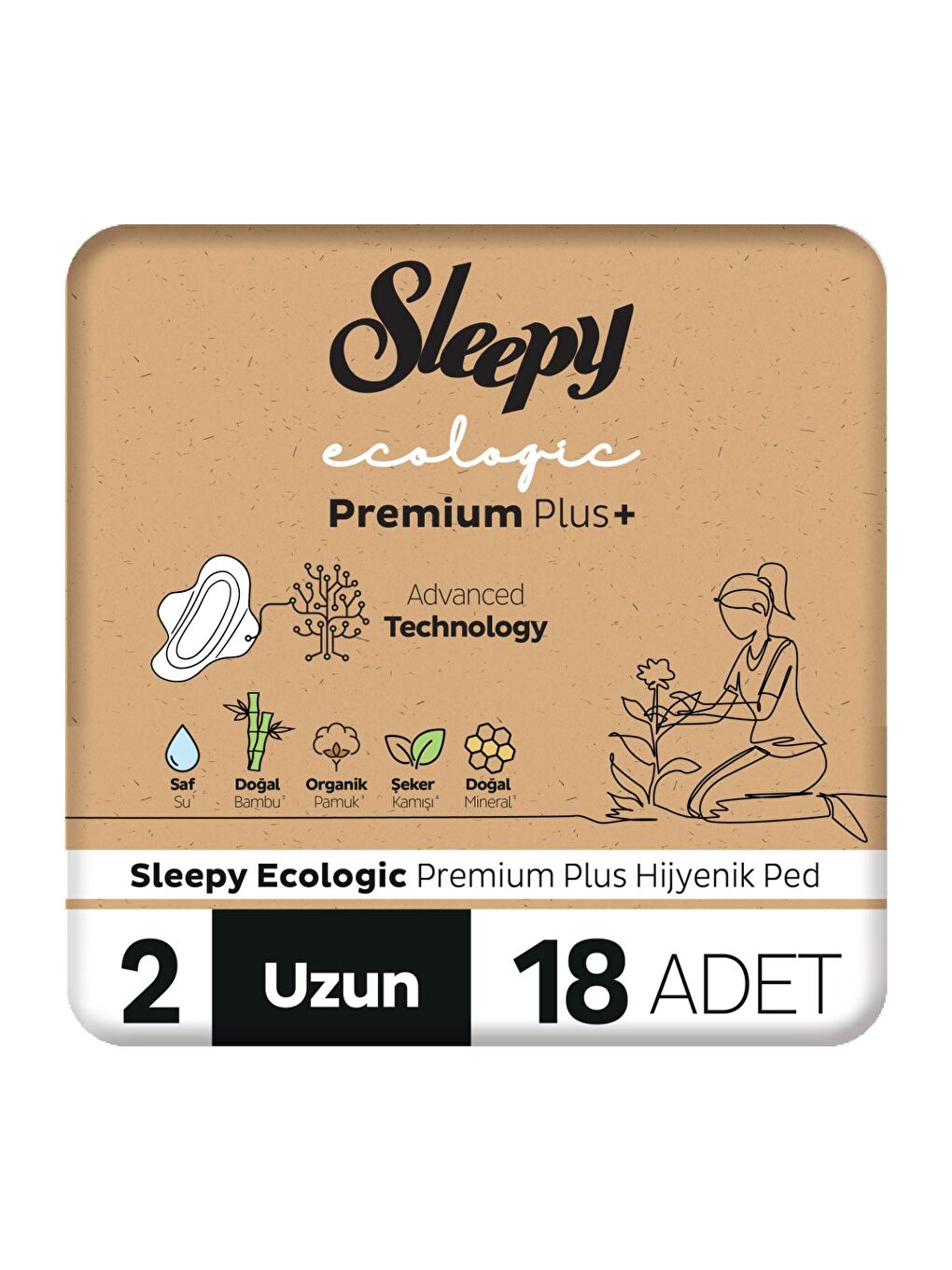 Ecologic Premium Plus Hijyenik Ped Uzun 18 Adet