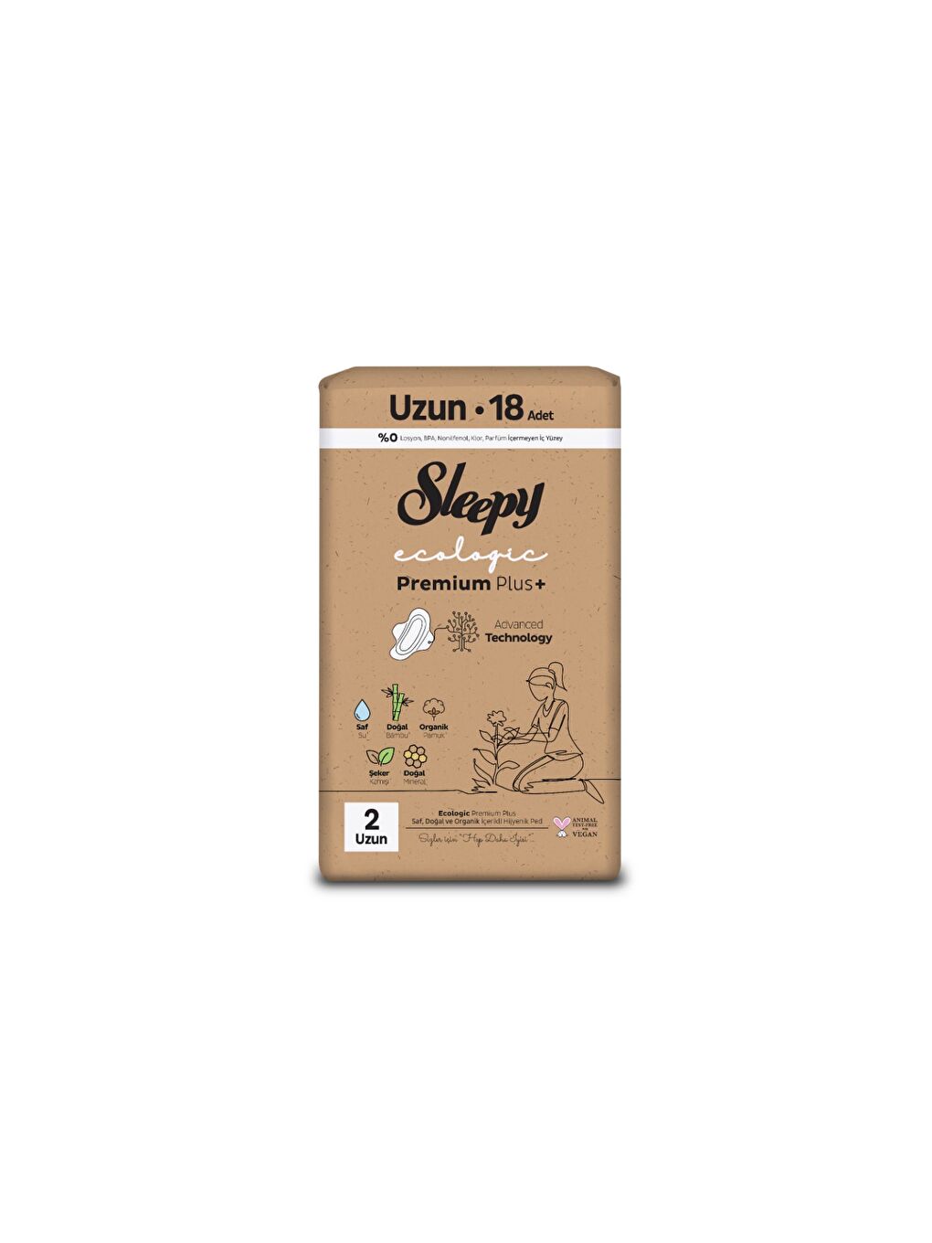 Ecologic Premium Plus Hijyenik Ped Uzun 18 Adet-1