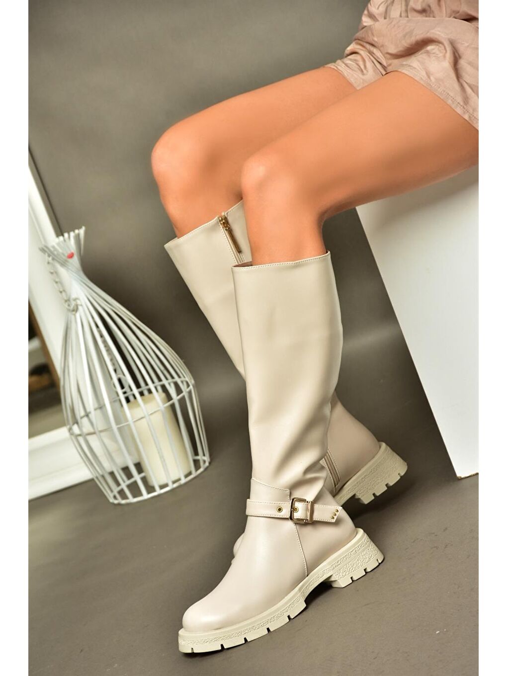 R5180968 Bej Kadın Çizme