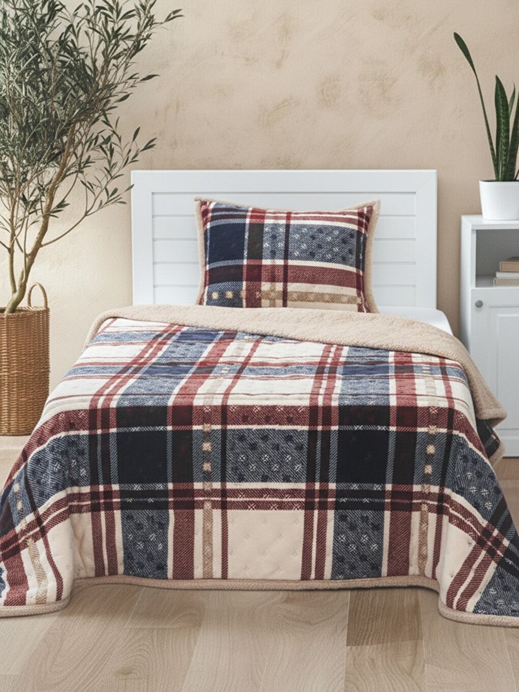 All Day 2 Parça Yatak Örtüsü Seti Tek Kutulu Boris Lacivert BORISLACIVERT