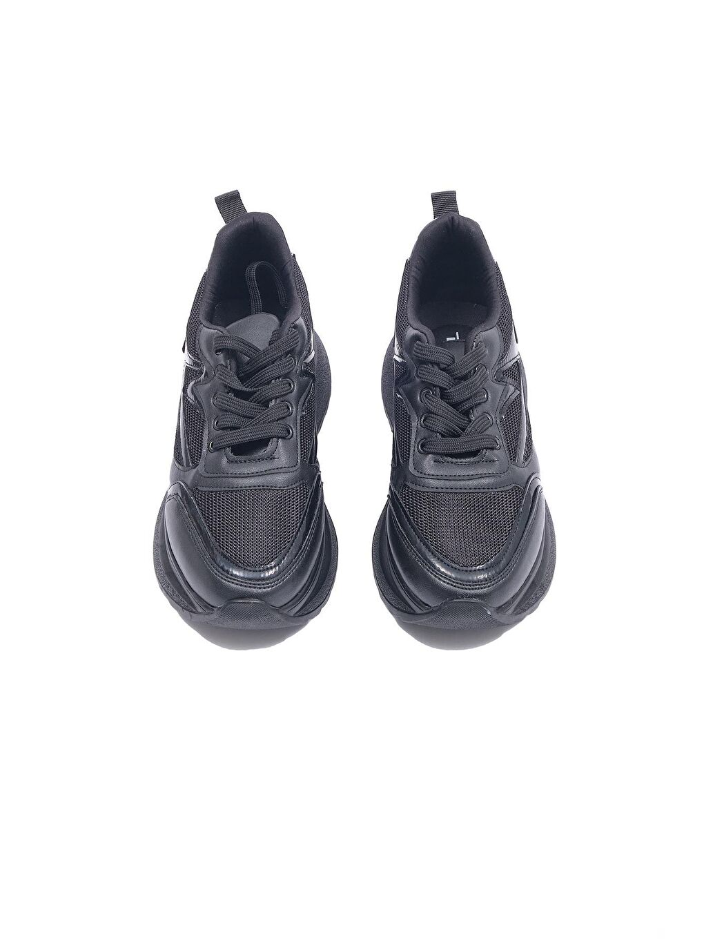 Siyah 471221 Yüksek Taban Bağcıklı Sneaker Kadın-3