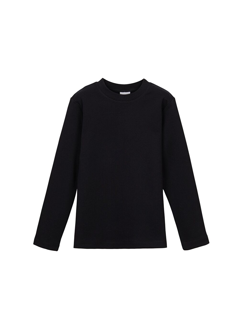 Siyah Unısex Sıfır Yaka Uzun Kol Tişört