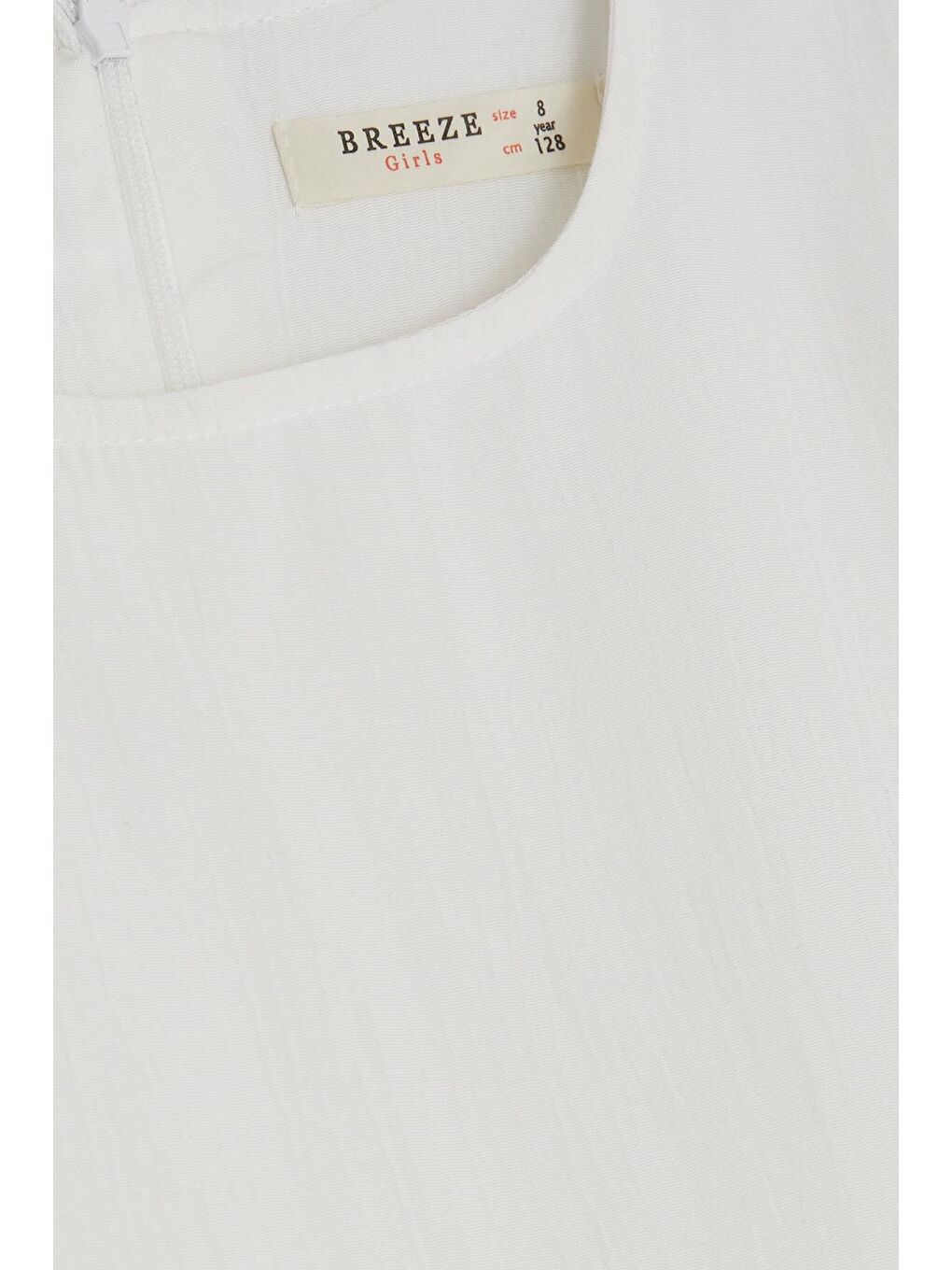 Kız Çocuk Elbise Armalı Fırfırlı Arkası Fermuarlı Beyaz (5-10 Yaş)-2