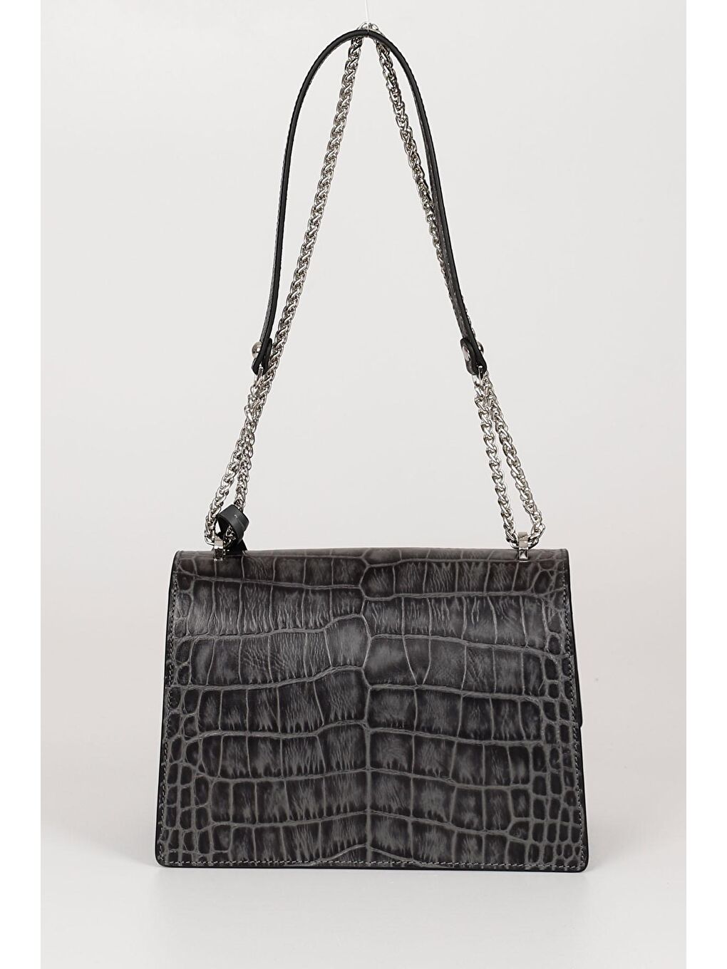 Siyah Platinum Hakiki Deri Küçük Boy Kadın Omuz Çantası K7262-3