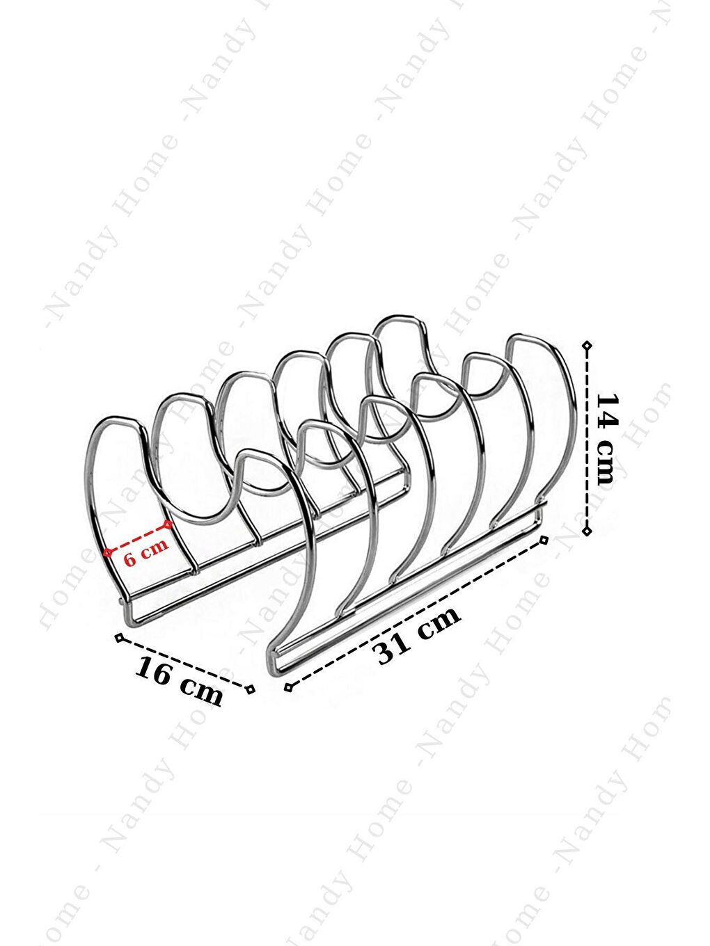 Nandy Home Gri Metal Tava ve Tencere Kapağı Düzenleyici 2 Adet GRİ - 4