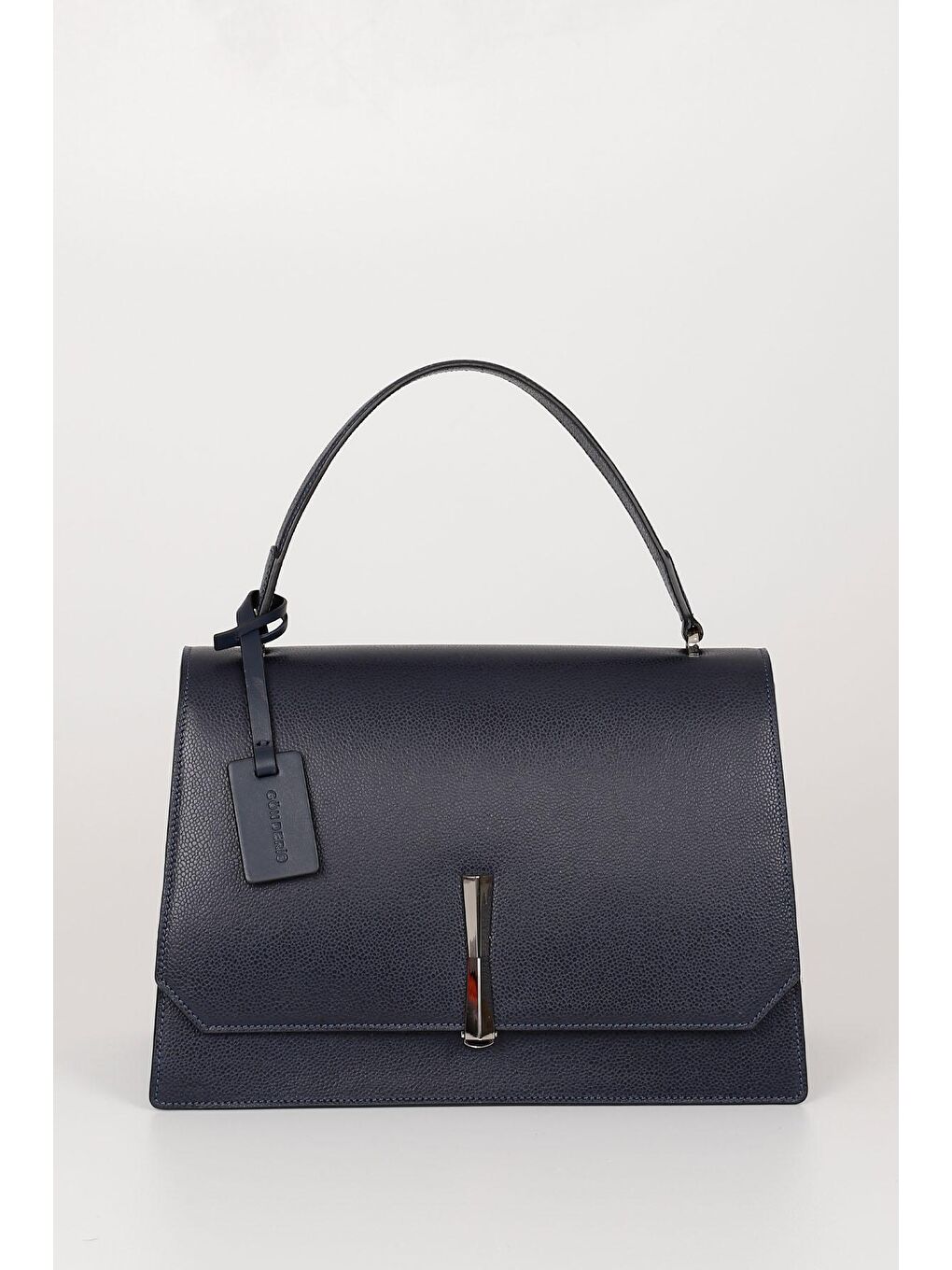 Lacivert Platinum Hakiki Deri Büyük Boy Kadın El Ve Omuz Çantası B7263