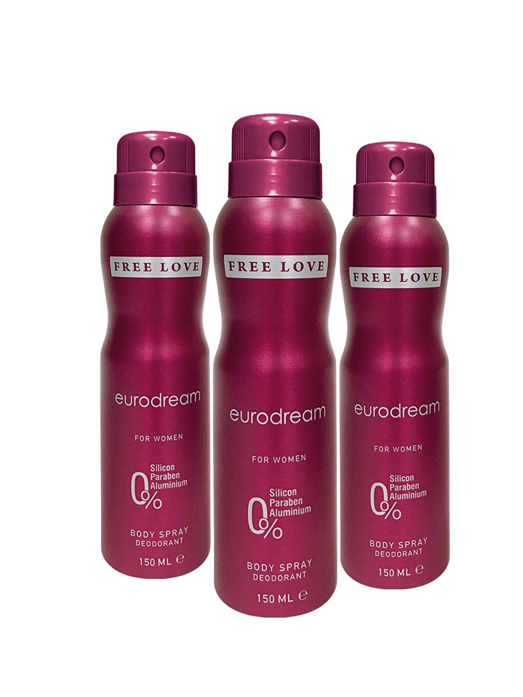 Free Love Karışık Eurodream Kadın Deodorant 150 ml 3 Adet