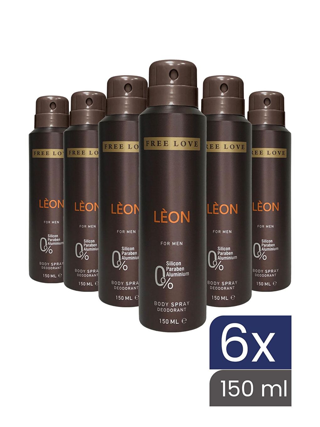 Free Love Karışık Leon Erkek Deodorant 150 ml 6 Adet - 1