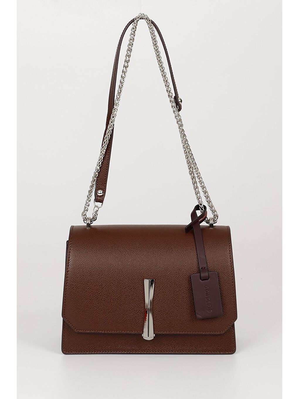 Kahverengi Platinum Hakiki Deri Küçük Boy Kadın Omuz Çantası K7262