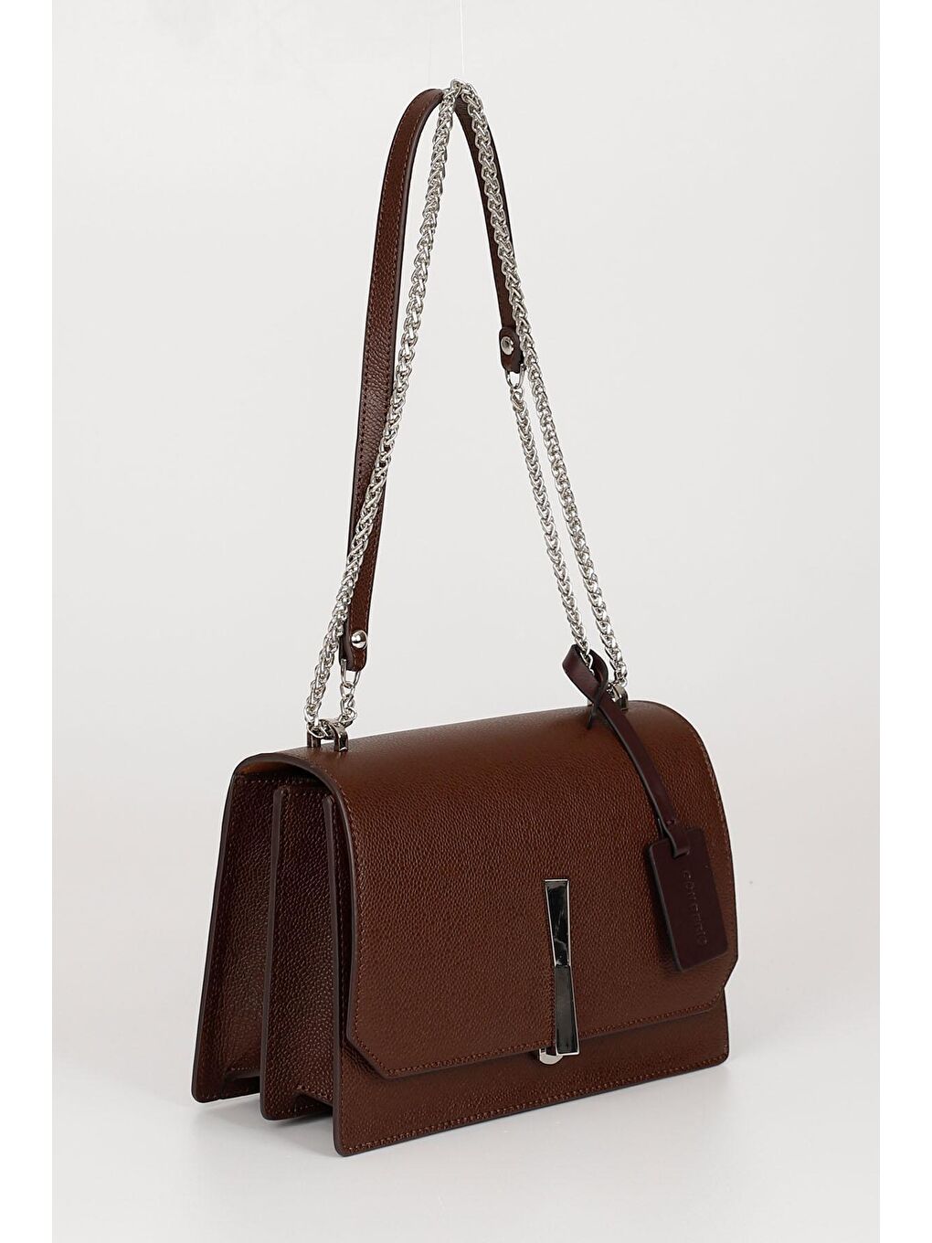 Kahverengi Platinum Hakiki Deri Küçük Boy Kadın Omuz Çantası K7262-1