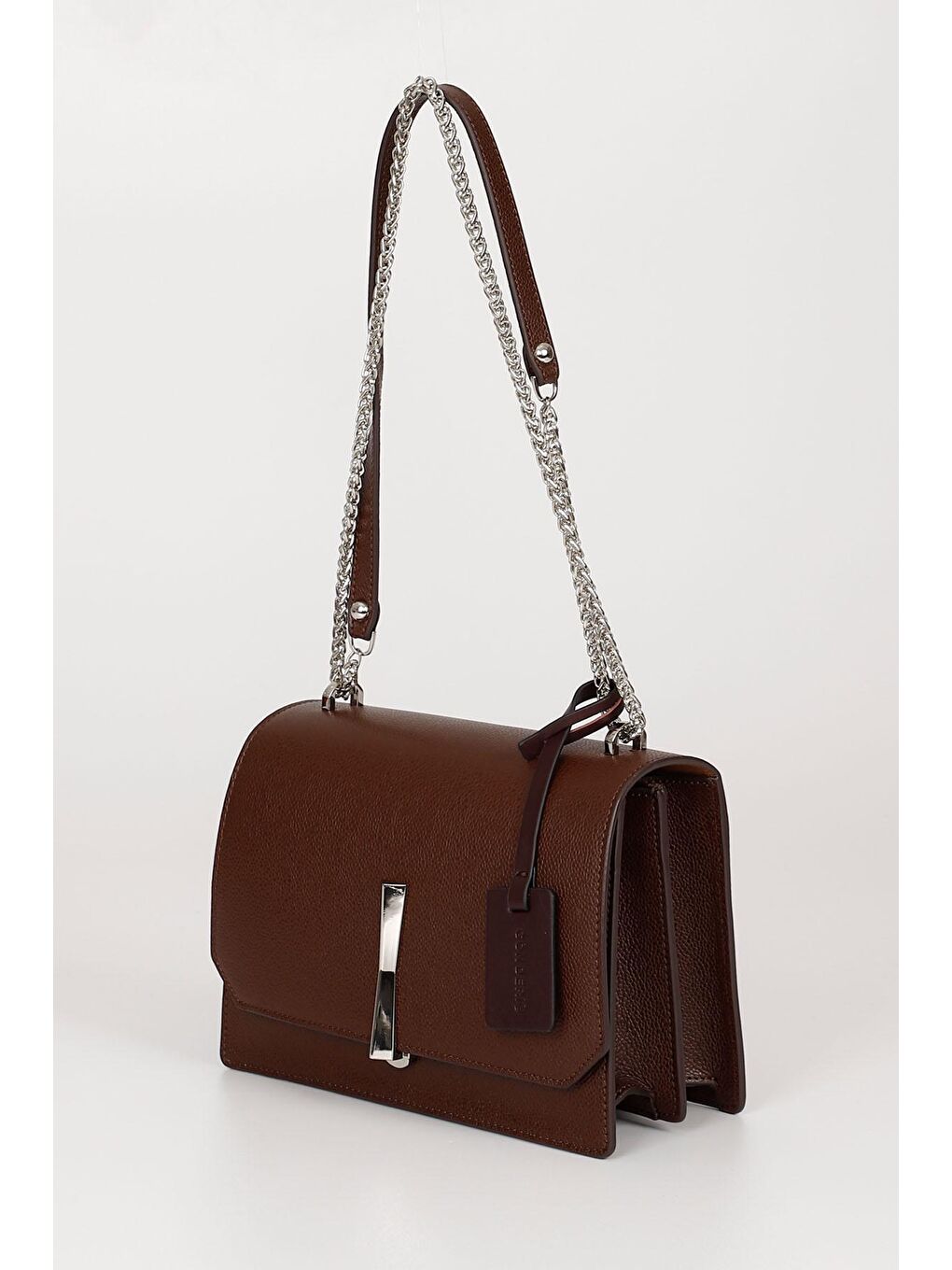 Kahverengi Platinum Hakiki Deri Küçük Boy Kadın Omuz Çantası K7262-2