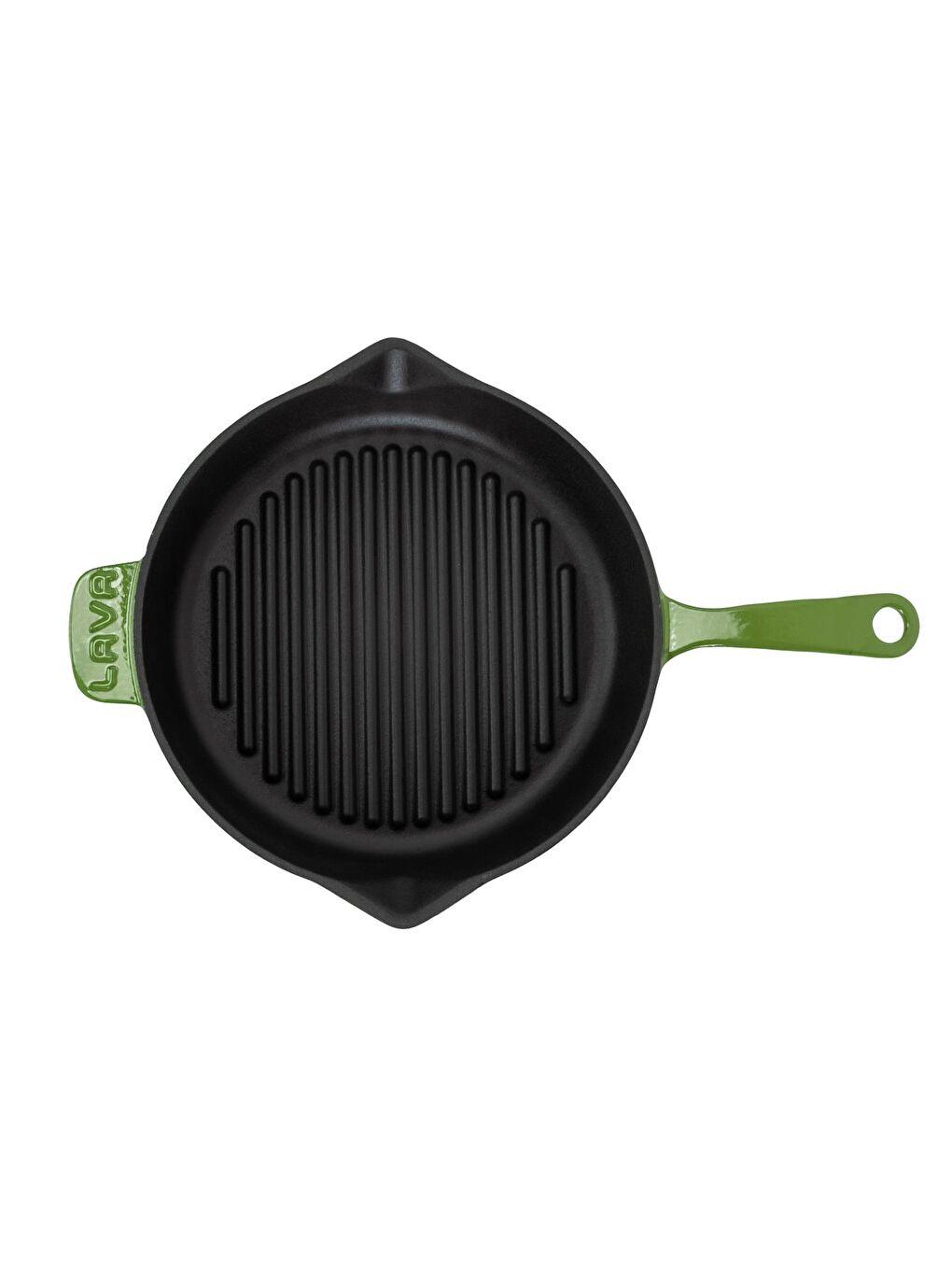 Yeşil Yuvarlak Izgara Tava Döküm Demir Yekpare Saplı Çap(Ø)28cm.-2