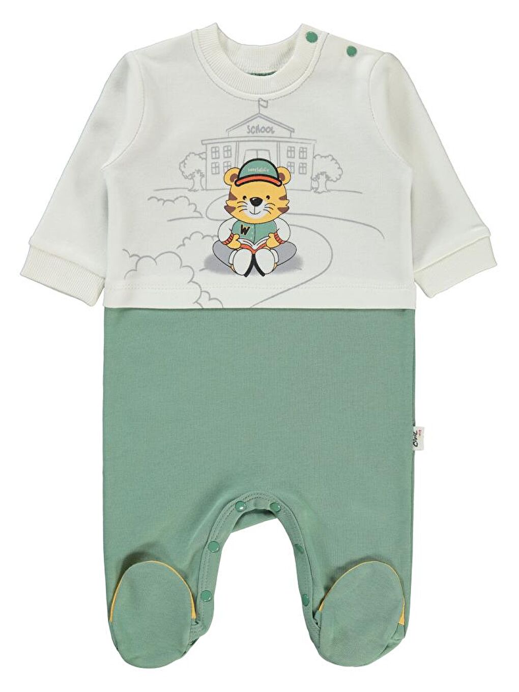 Baby Kaplan Baskılı 1-9 Ay Tulum - Haki 9-12 Ay-1