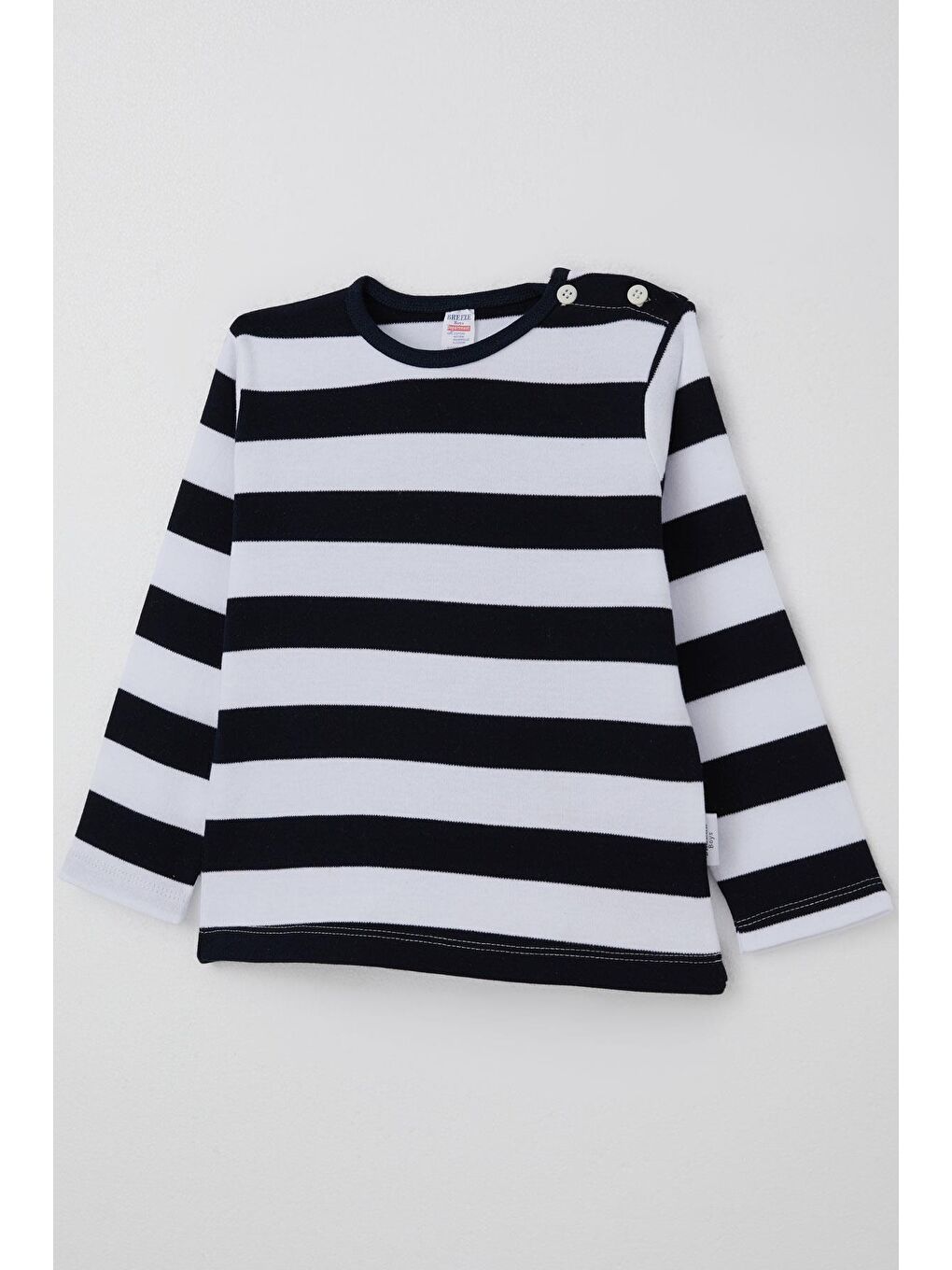 Erkek Bebek Uzun Kollu Tişört Patlı Lacivert (9 Ay-1.5 Yaş)-4