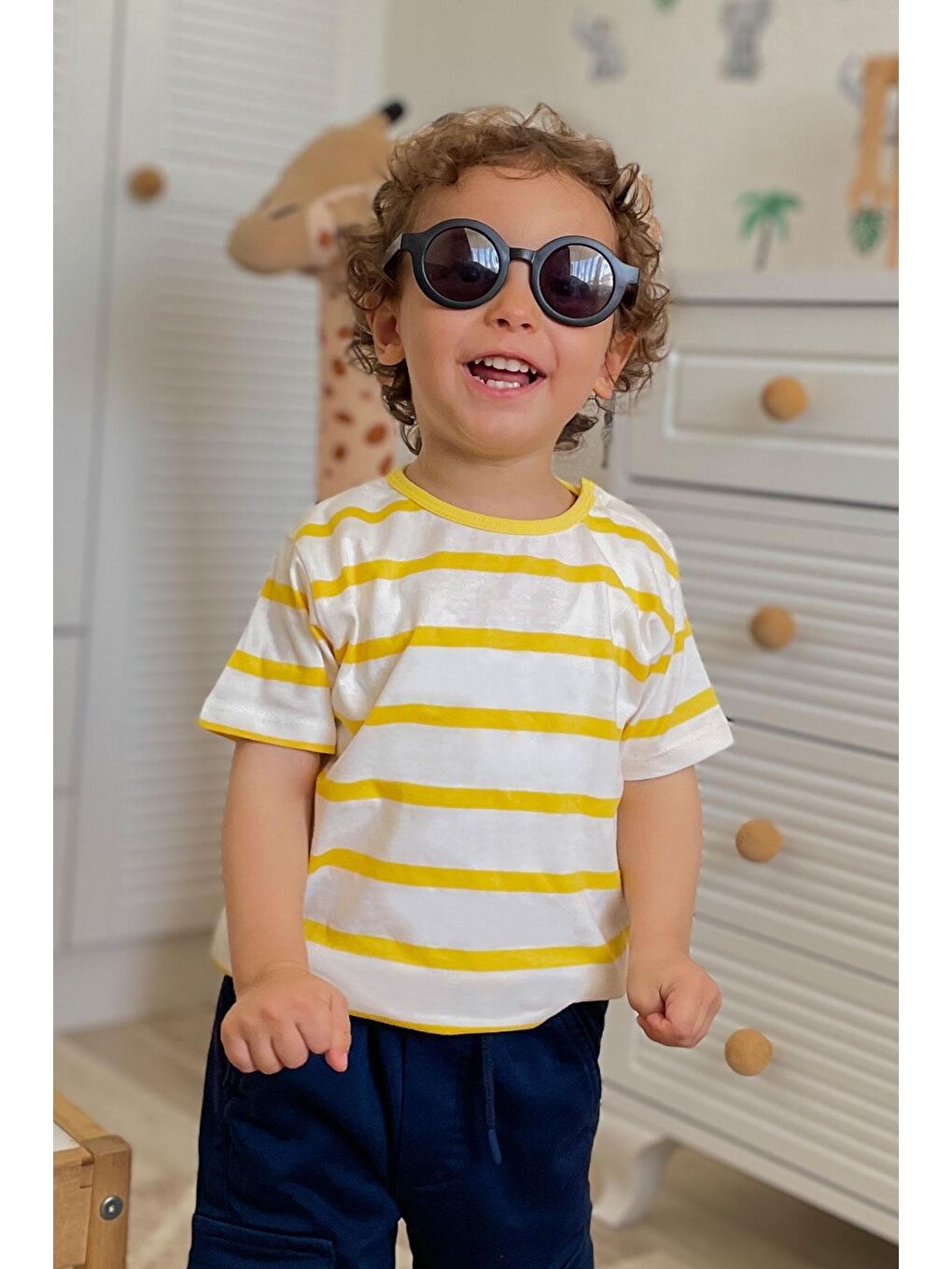 Erkek Çocuk Tişört Patlı Çizgili Ekru (1-4 Yaş)-2