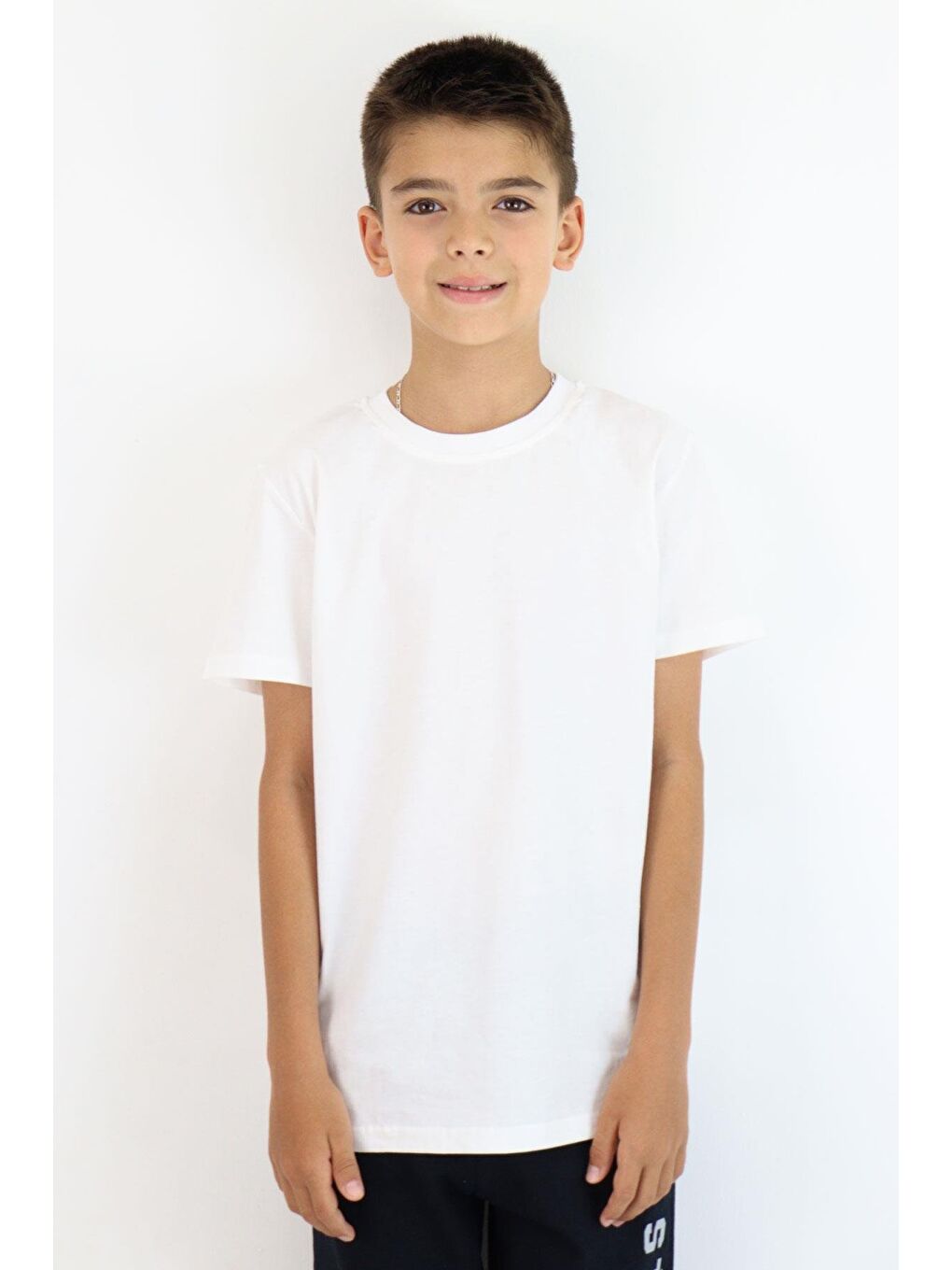Erkek Çocuk Tişört Basic Ekru (4-14 Yaş)-1