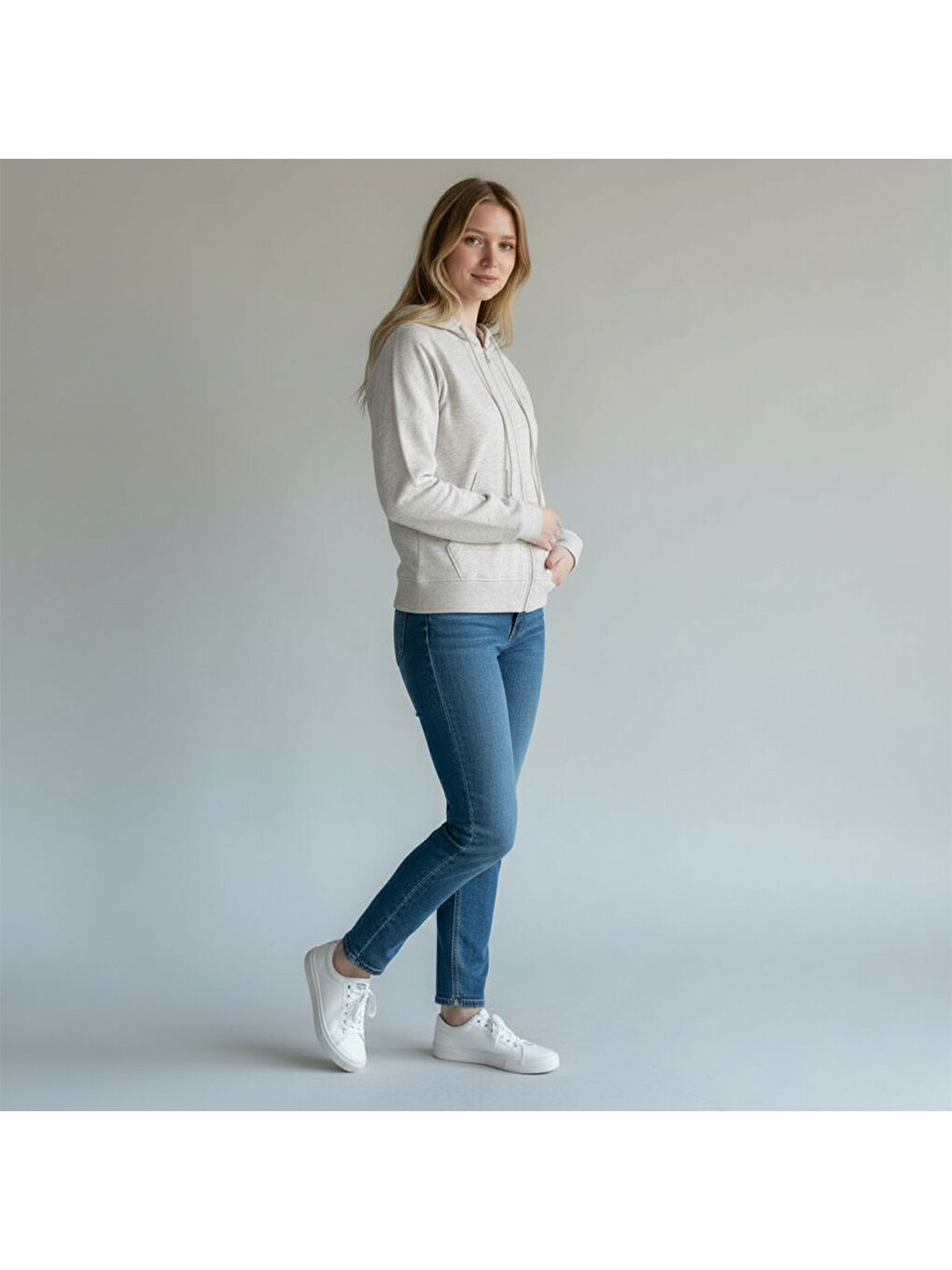 T-Ic Icona Kadın Gri Kapüşonlu Ceket-2