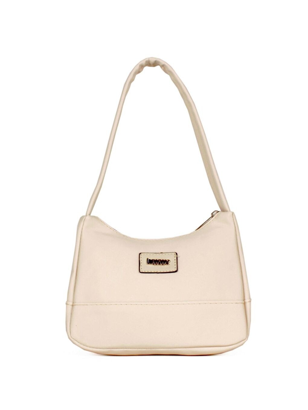 Ekru Kadın Saten Baget Midi Boy El ve Omuz Çantası (20532)-2