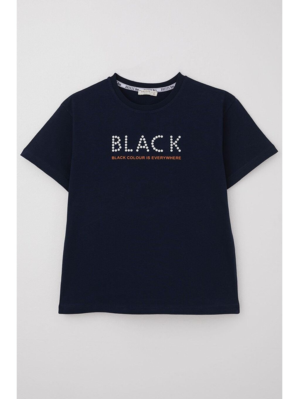 Erkek Çocuk Tişört Kabartma Detaylı Yazı Baskılı Lacivert (9-12 Yaş)-3