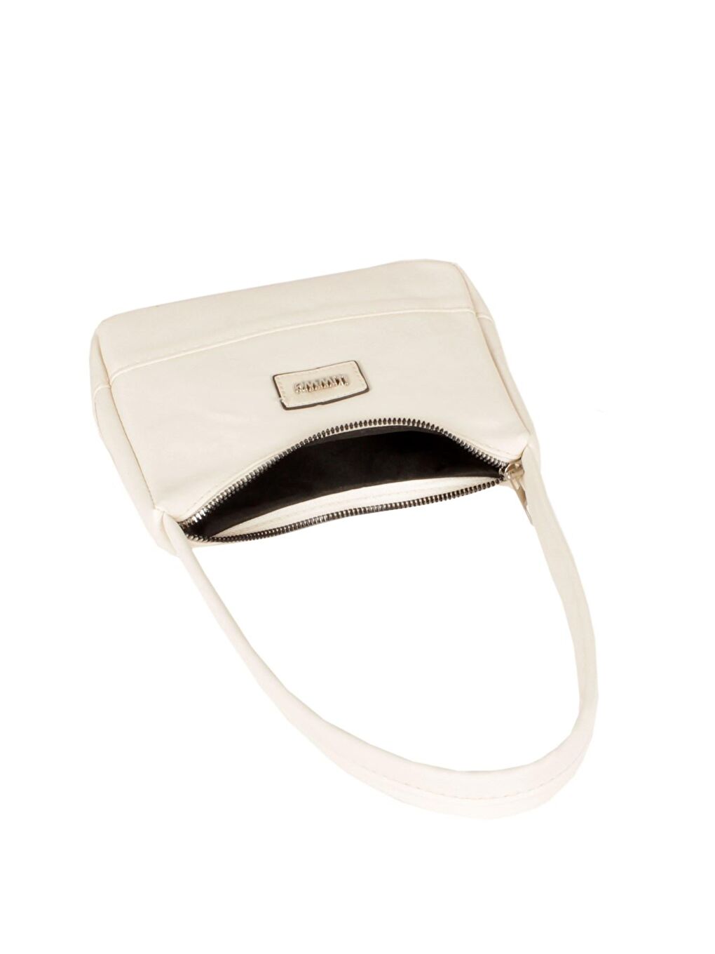 Ekru Kadın Saten Baget Midi Boy El ve Omuz Çantası (20532)-3